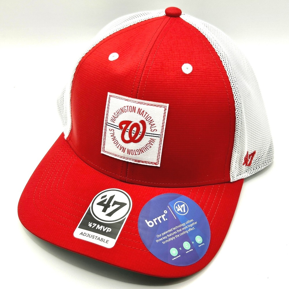 Washington Nationals 47 Brand Trucker Hat OSF Red Mesh Back Brrr Cooling MLB Cap